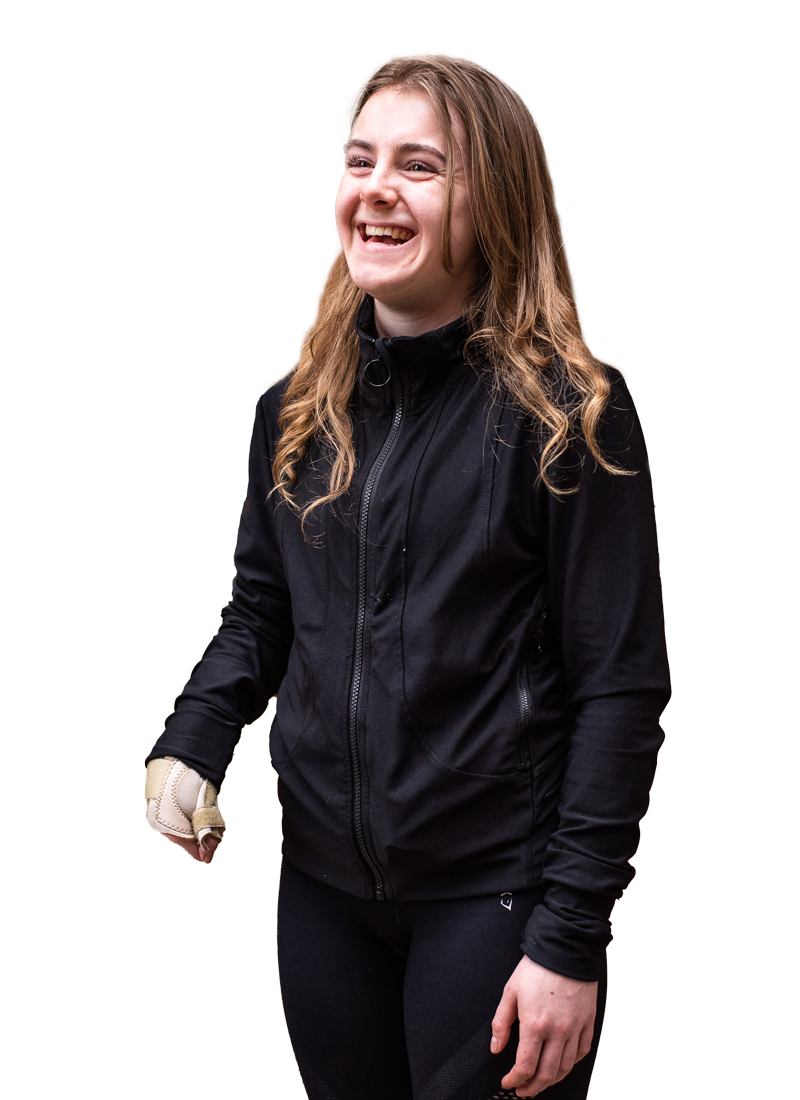 Female student laughing