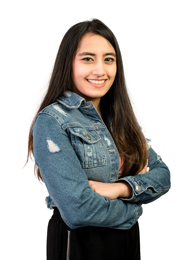 Female student smiling to camera