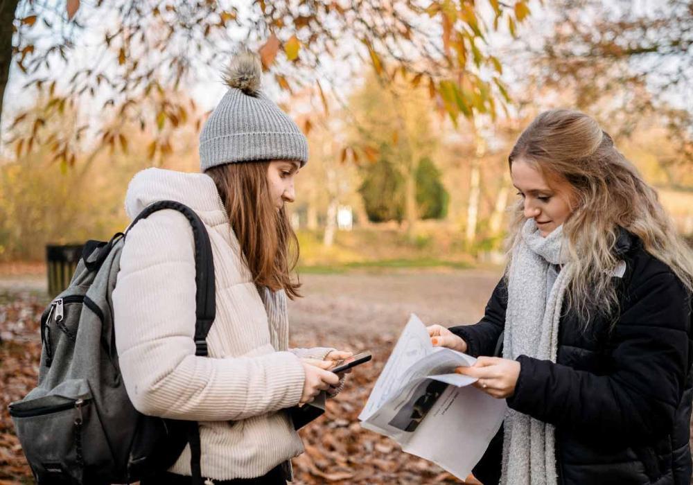 Students on geography fieldtrip