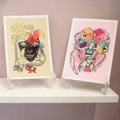 Illustration work on show at art degree show